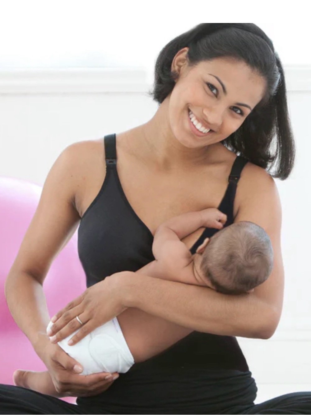 Glamourmom Black Nursing Camisole Bra with Adjustable Straps
